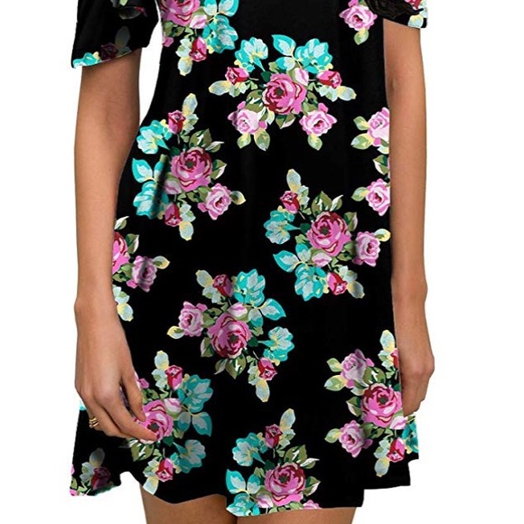 Cold Shoulder Tunic Top T-Shirt Dress - Picture 5 of 6